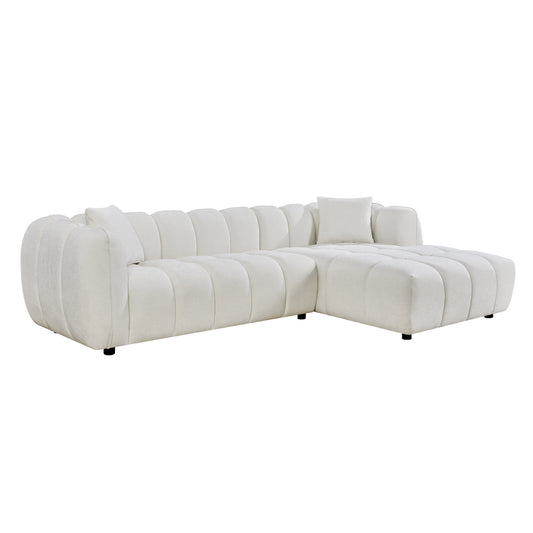 CORNER SOFA (RIGHT) LYKKE HM3326.02R ECRU FABRIC 280x89-165(chaise)x70Hcm.