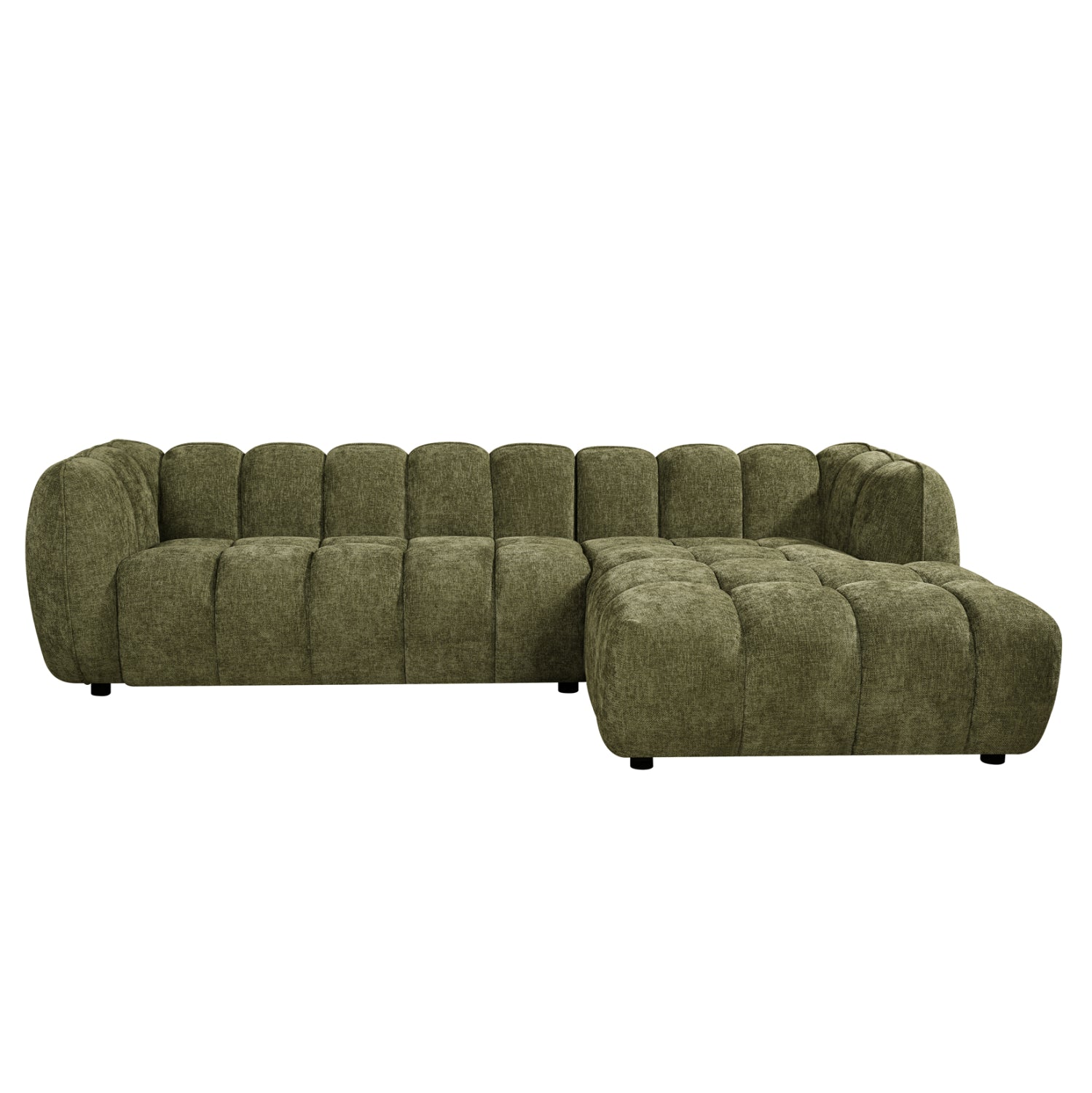 CORNER SOFA (RIGHT) LYKKE HM3326.03R GREEN FABRIC 280x89-165(chaise)x70Hcm.