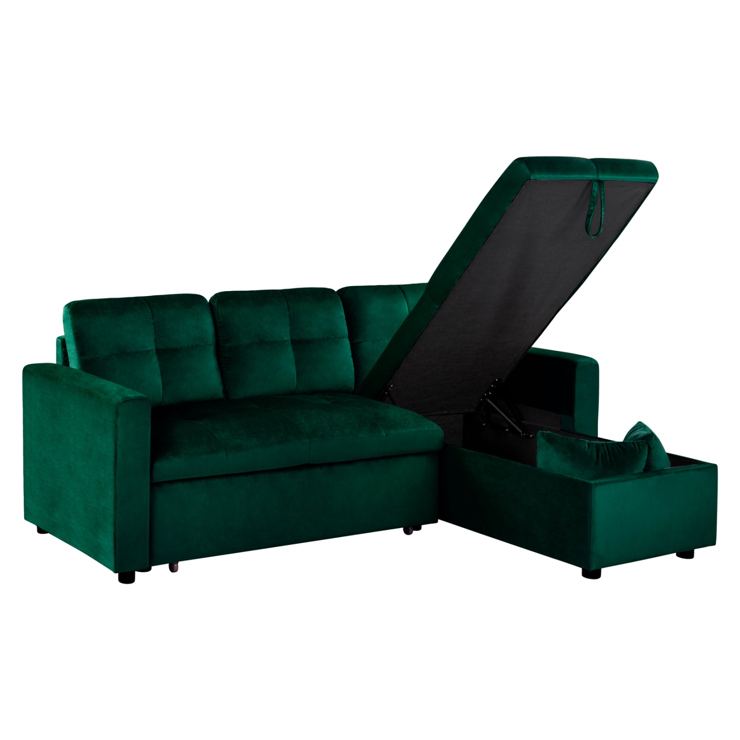 Corner Sofa Bed Wayne 224x147x85 HM3028.13 Cypress Green Velvet