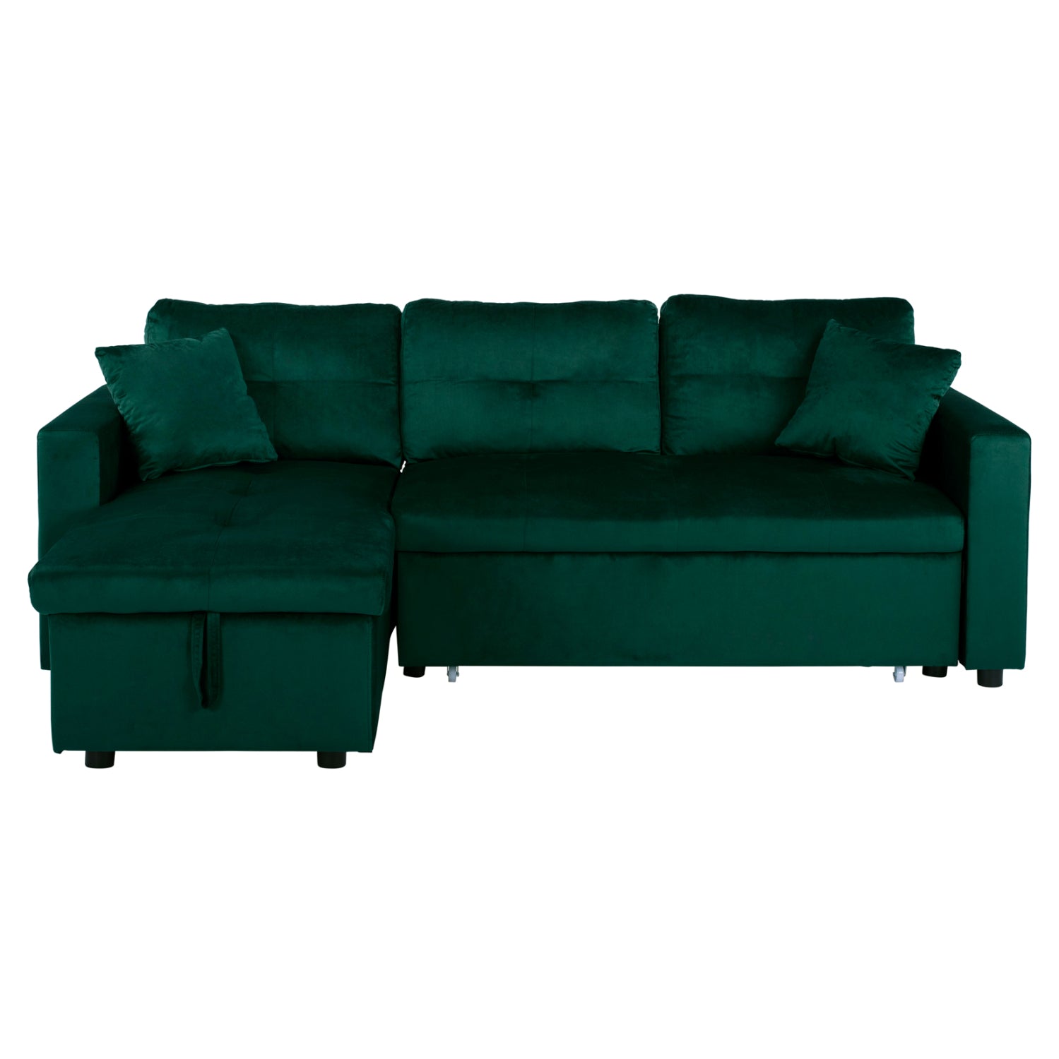 Corner Sofa Bed Wayne 224x147x85 HM3028.13 Cypress Green Velvet