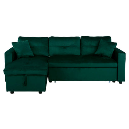 Corner Sofa Bed Wayne 224x147x85 HM3028.13 Cypress Green Velvet