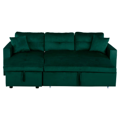 Corner Sofa Bed Wayne 224x147x85 HM3028.13 Cypress Green Velvet