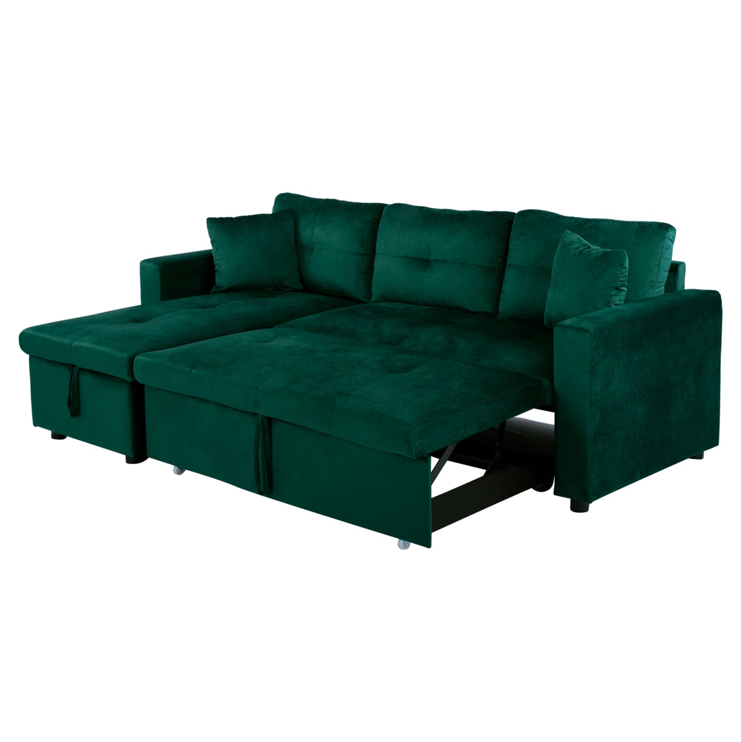 Corner Sofa Bed Wayne 224x147x85 HM3028.13 Cypress Green Velvet