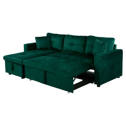 Corner Sofa Bed Wayne 224x147x85 HM3028.13 Cypress Green Velvet
