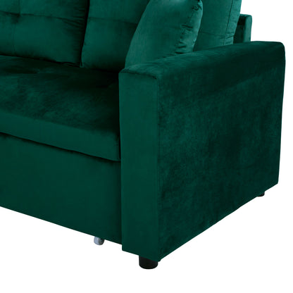 Corner Sofa Bed Wayne 224x147x85 HM3028.13 Cypress Green Velvet