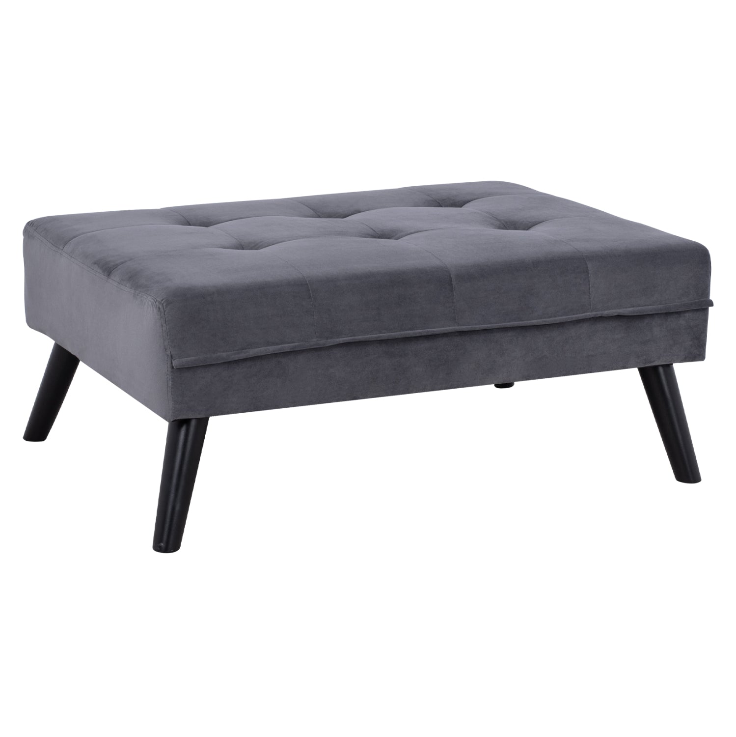 Sofa Corner Bed Livia HM3151.01 Velvet Grey with Footstep 211x158x83cm