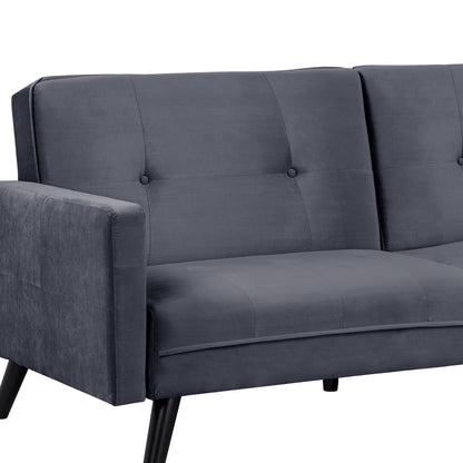 Sofa Corner Bed Livia HM3151.01 Velvet Grey with Footstep 211x158x83cm