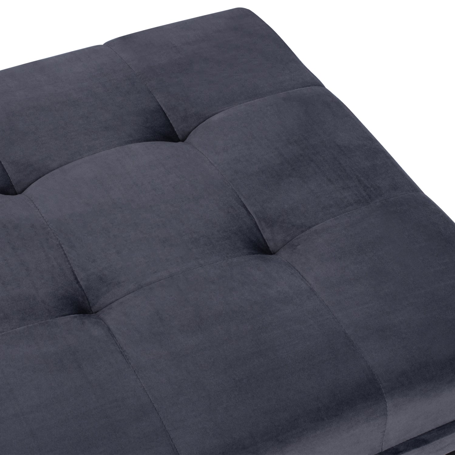 Sofa Corner Bed Livia HM3151.01 Velvet Grey with Footstep 211x158x83cm