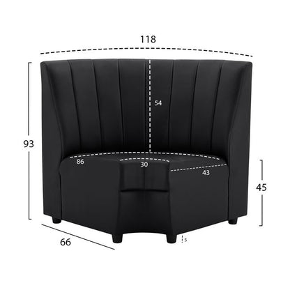 Corner Unit for Sofa Landon HM3163.01 Pu Black 118x66x93cm