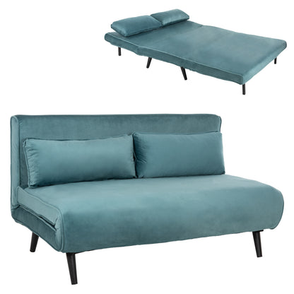 SOFABED FOR 2 PEOPLE ASMA HM3077.15 VELVET IN MINT COLOR 140x80x77Hcm.