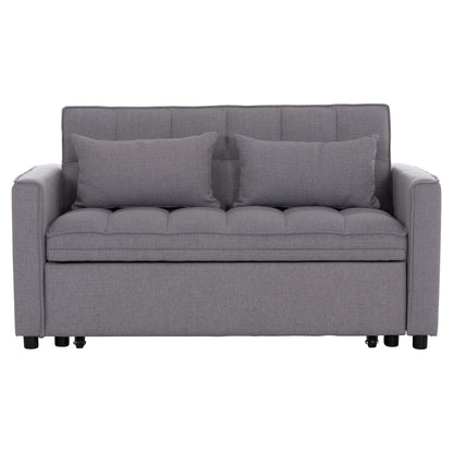 SOFA BED 2-SEATER BORG HM3289.01 GREY FABRIC 140x100x80Hcm.