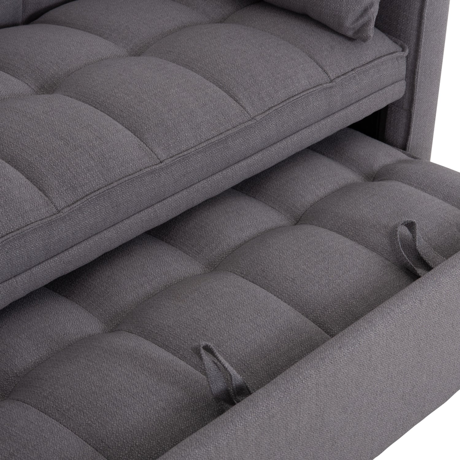 SOFA BED 2-SEATER BORG HM3289.01 GREY FABRIC 140x100x80Hcm.