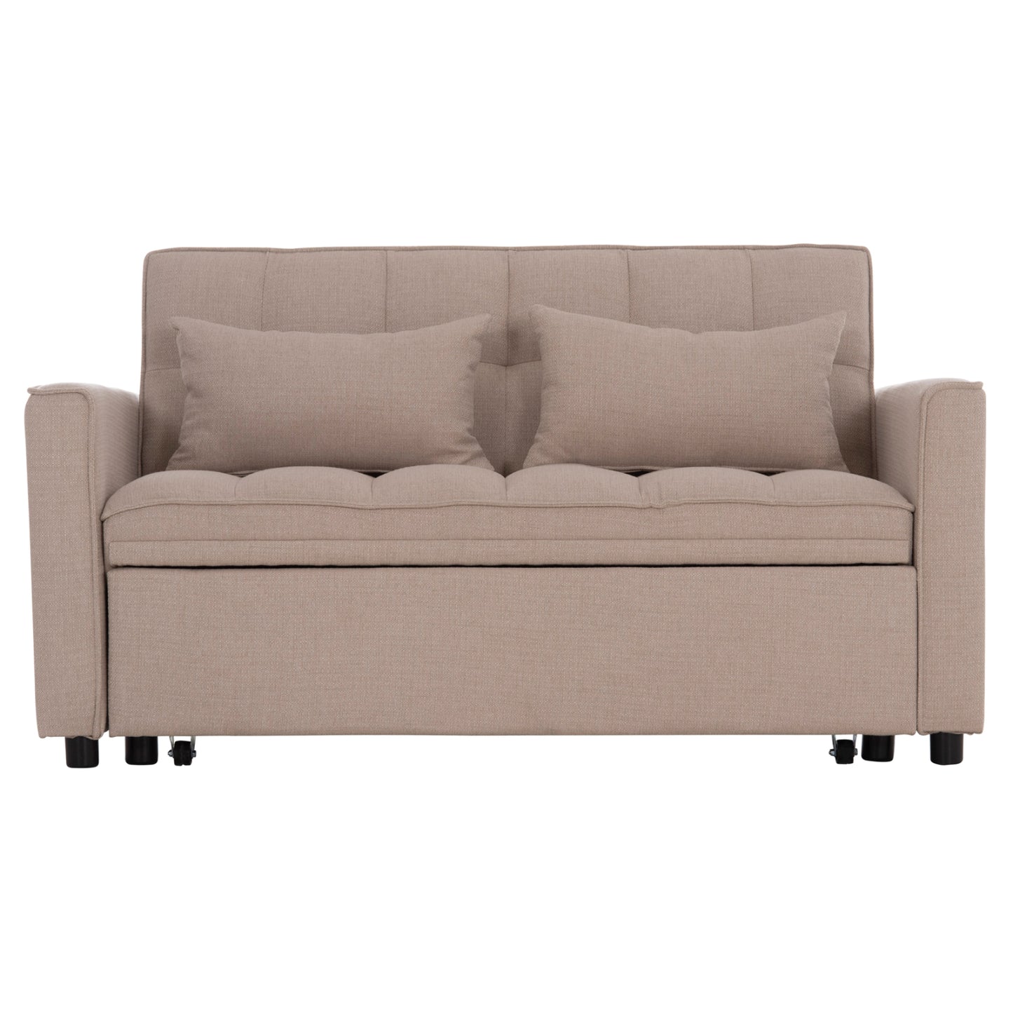 SOFA BED 2-SEATER BORG HM3289.03 BEIGE FABRIC 140x100x80Hcm.
