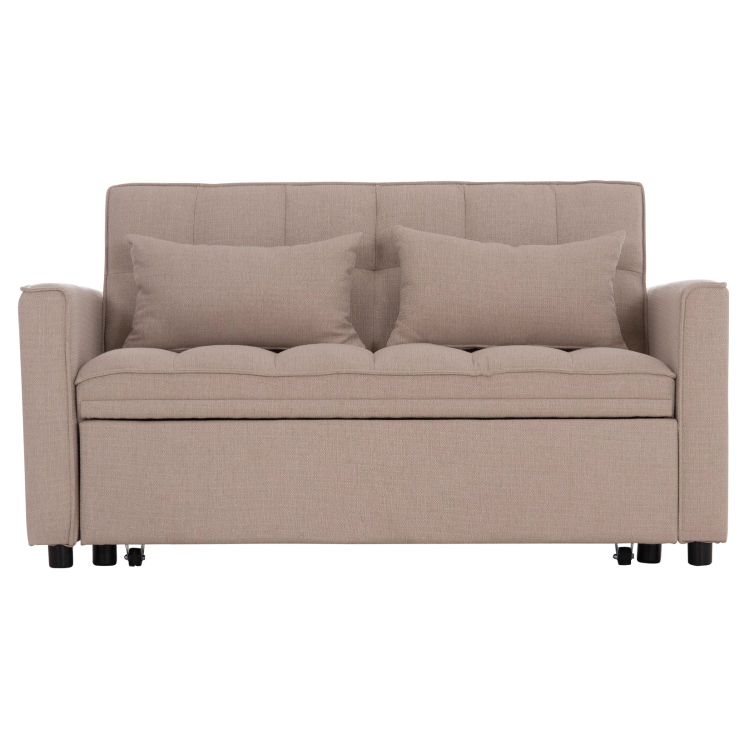 SOFA BED 2-SEATER BORG HM3289.03 BEIGE FABRIC 140x100x80Hcm.