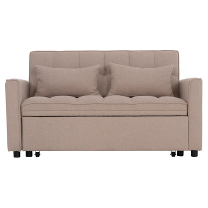 SOFA BED 2-SEATER BORG HM3289.03 BEIGE FABRIC 140x100x80Hcm.