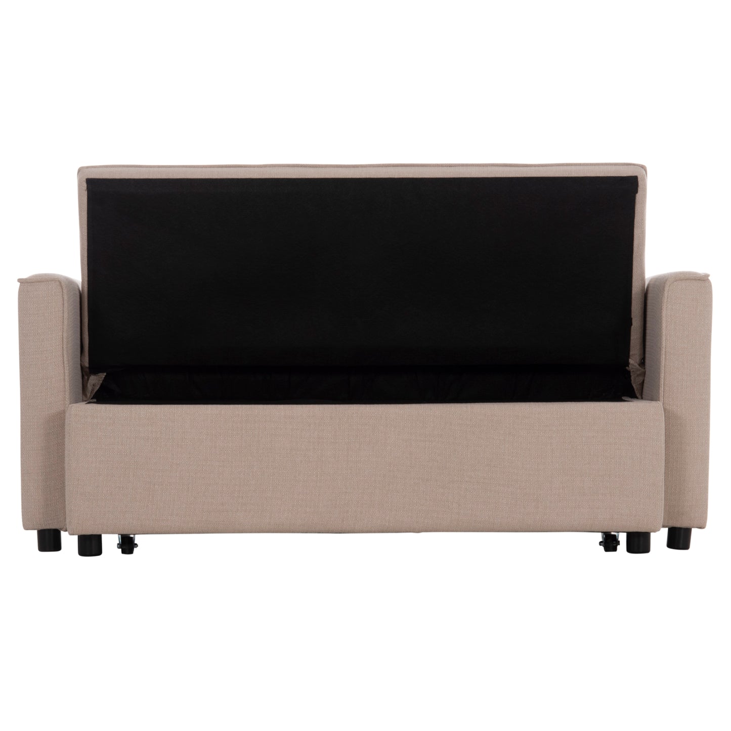 SOFA BED 2-SEATER BORG HM3289.03 BEIGE FABRIC 140x100x80Hcm.