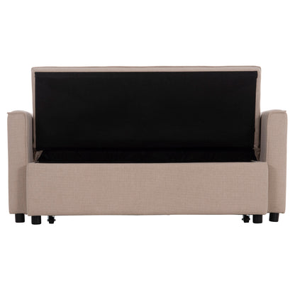 SOFA BED 2-SEATER BORG HM3289.03 BEIGE FABRIC 140x100x80Hcm.