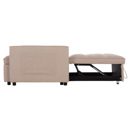 SOFA BED 2-SEATER BORG HM3289.03 BEIGE FABRIC 140x100x80Hcm.