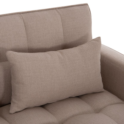 SOFA BED 2-SEATER BORG HM3289.03 BEIGE FABRIC 140x100x80Hcm.
