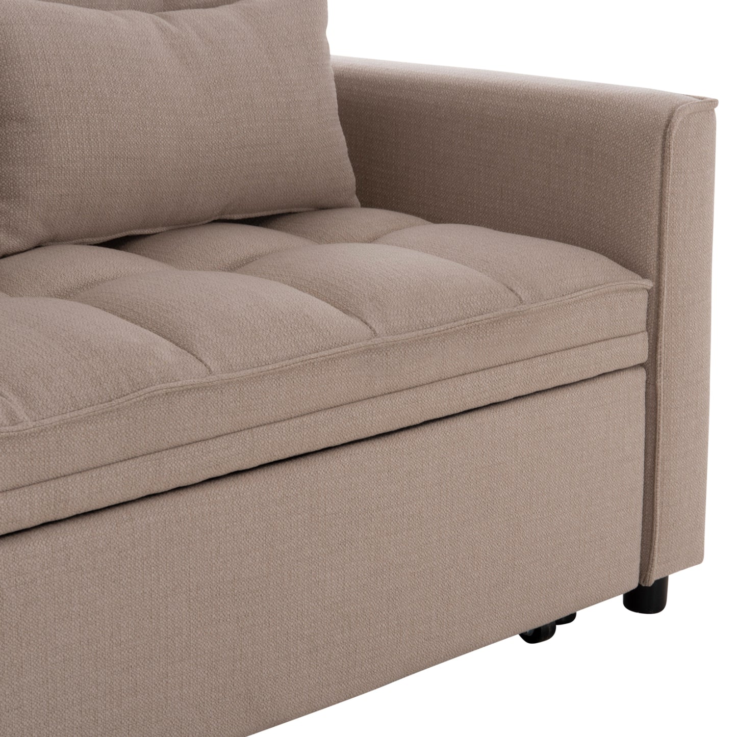 SOFA BED 2-SEATER BORG HM3289.03 BEIGE FABRIC 140x100x80Hcm.
