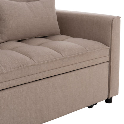 SOFA BED 2-SEATER BORG HM3289.03 BEIGE FABRIC 140x100x80Hcm.