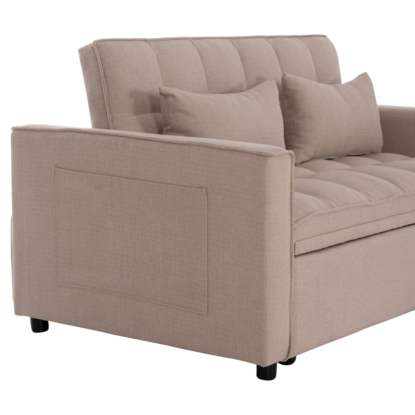 SOFA BED 2-SEATER BORG HM3289.03 BEIGE FABRIC 140x100x80Hcm.