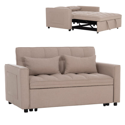 SOFA BED 2-SEATER BORG HM3289.03 BEIGE FABRIC 140x100x80Hcm.