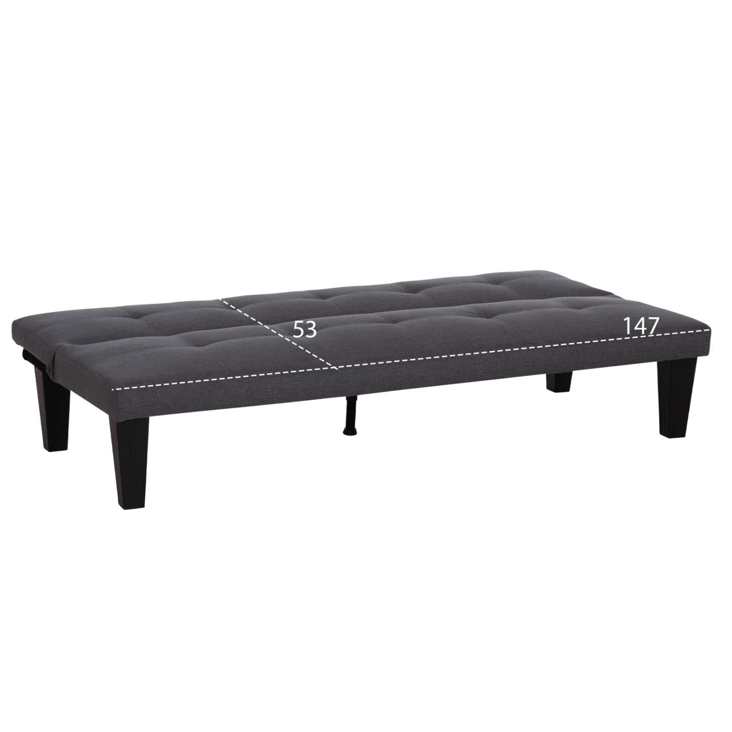 SOFABED 2-SEATER KORO HM3304.01 GREY PU LEATHER 165x75x64Hcm.
