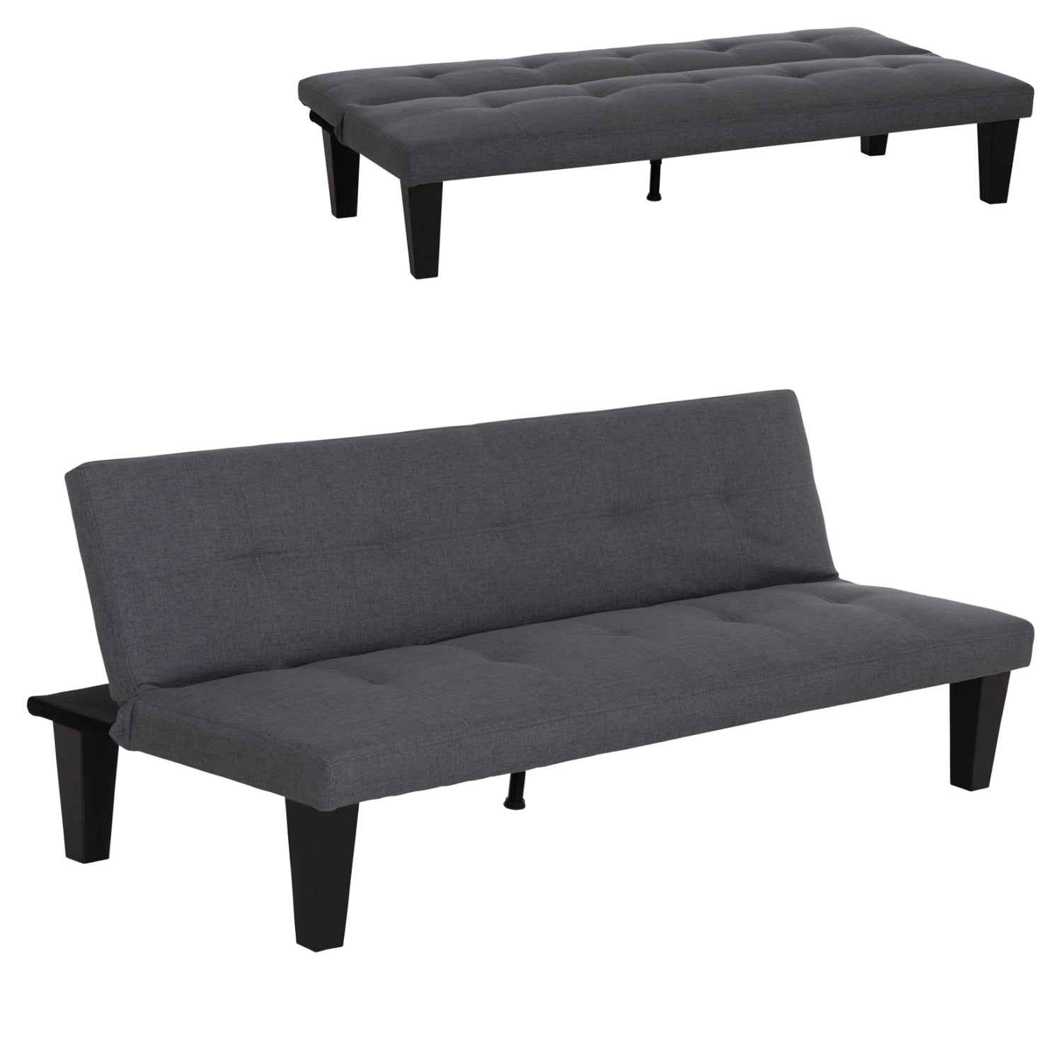 SOFABED 2-SEATER KORO HM3304.01 GREY PU LEATHER 165x75x64Hcm.