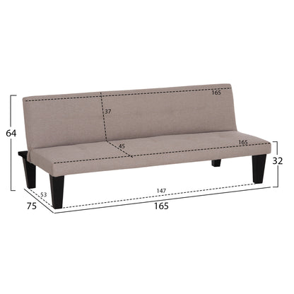SOFABED 2-SEATER KORO HM3304.04 BEIGE PU LEATHER 165x75x64Hcm.
