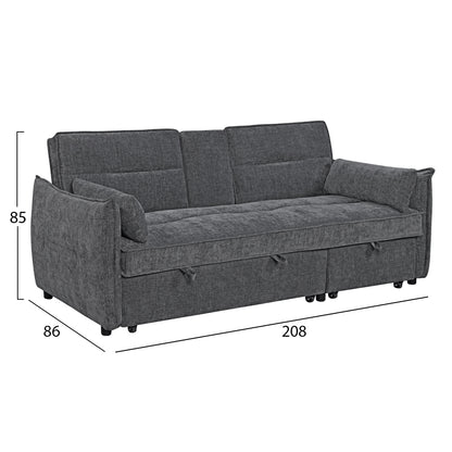SOFABED MULTIFORM 2-SEATER VELAR HM3305.01 GREY FABRIC 208x86x85Hcm.