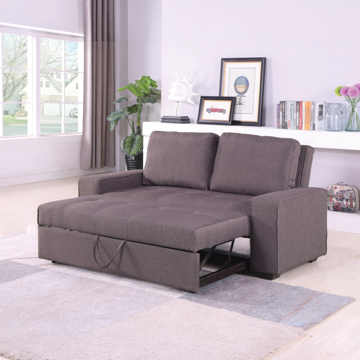 Sofa/Bed Kanna 2 seater HM3082.01 with brown fabric 176x102x91 cm