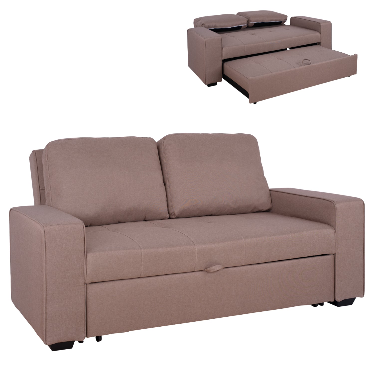 Sofa/Bed Kanna 2 seater HM3082.04 with beige fabric 175x100x83 cm