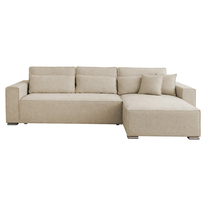 REVERSIBLE CORNER SOFABED CORNERA HM3335.03 BEIGE FABRIC 269x155x89Hcm.