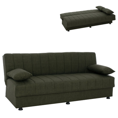 Hm3239.05 ANDRI three-seater sofa-bed, cypress green fabric