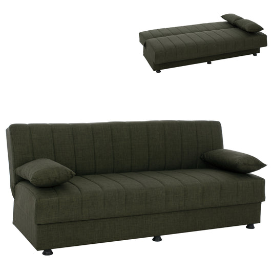 Hm3239.05 ANDRI three-seater sofa-bed, cypress green fabric