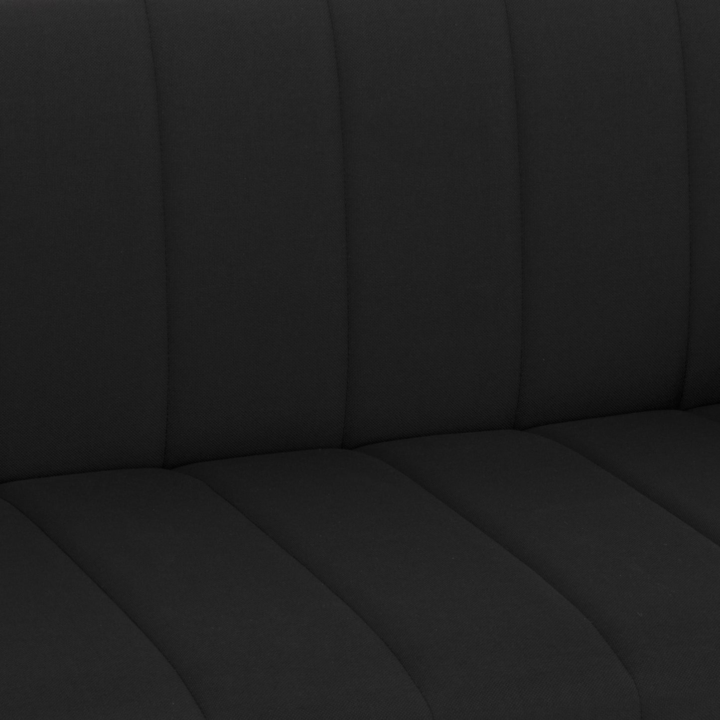 Hm3239.01 ANDRI three-seater sofa-bed, black fabric, short legs, without arms