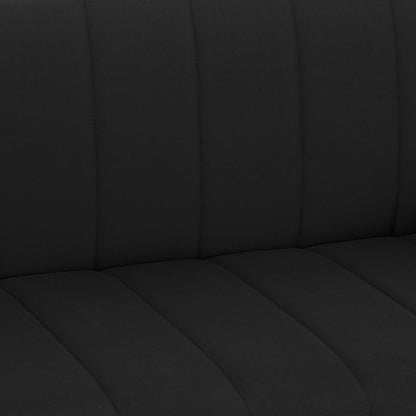 Hm3239.01 ANDRI three-seater sofa-bed, black fabric, short legs, without arms