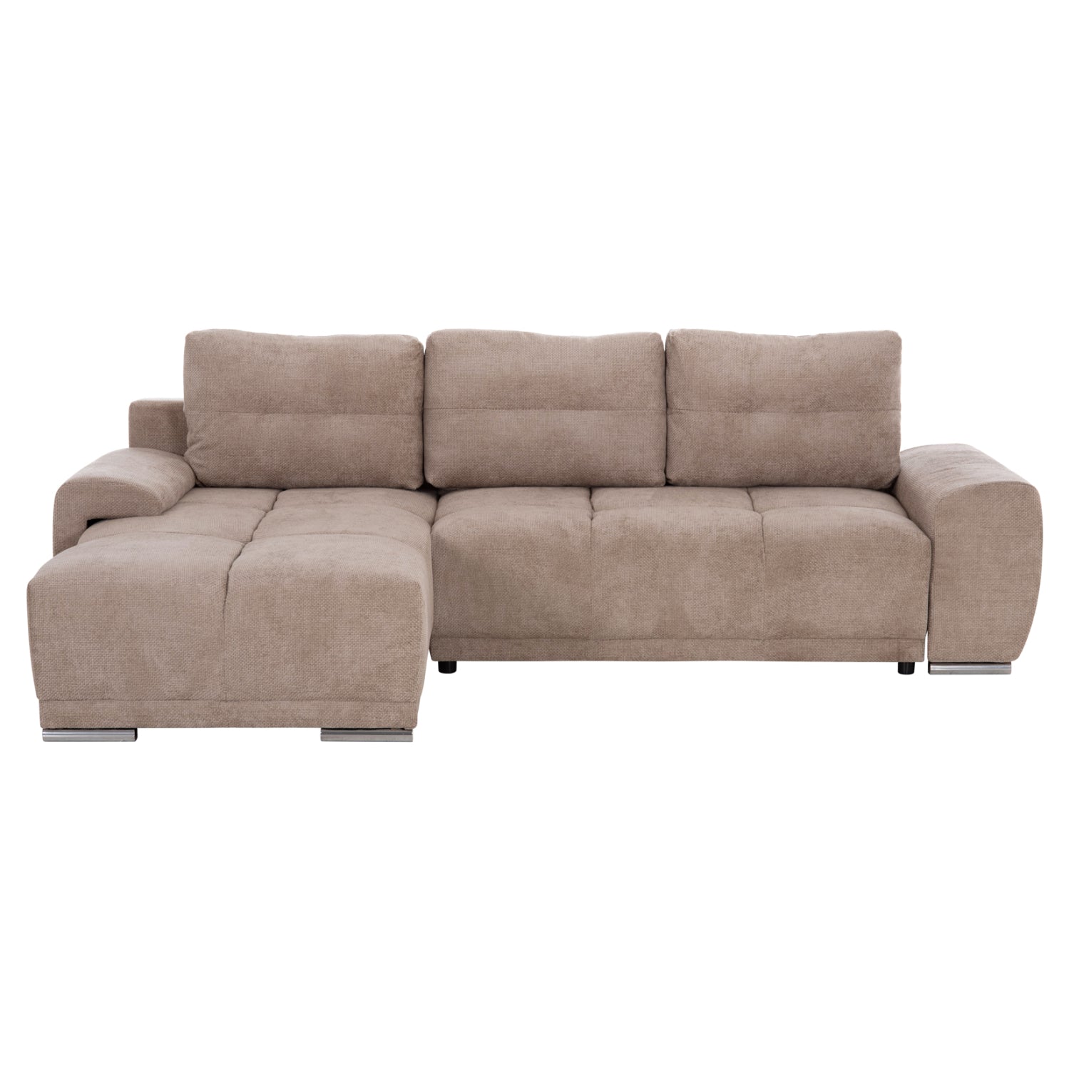 LEFT CORNER SOFABED COMFYRA HM3336.03L BEIGE FABRIC 270x181x75Hcm.