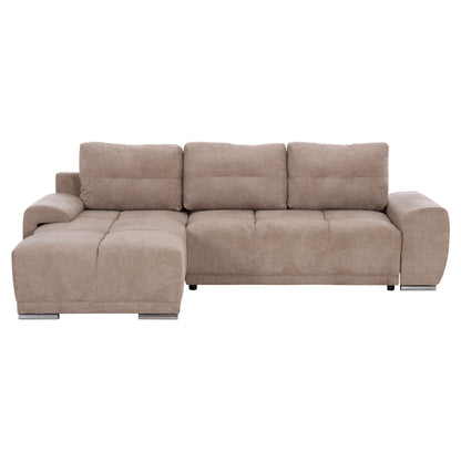 LEFT CORNER SOFABED COMFYRA HM3336.03L BEIGE FABRIC 270x181x75Hcm.