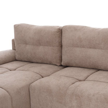 LEFT CORNER SOFABED COMFYRA HM3336.03L BEIGE FABRIC 270x181x75Hcm.