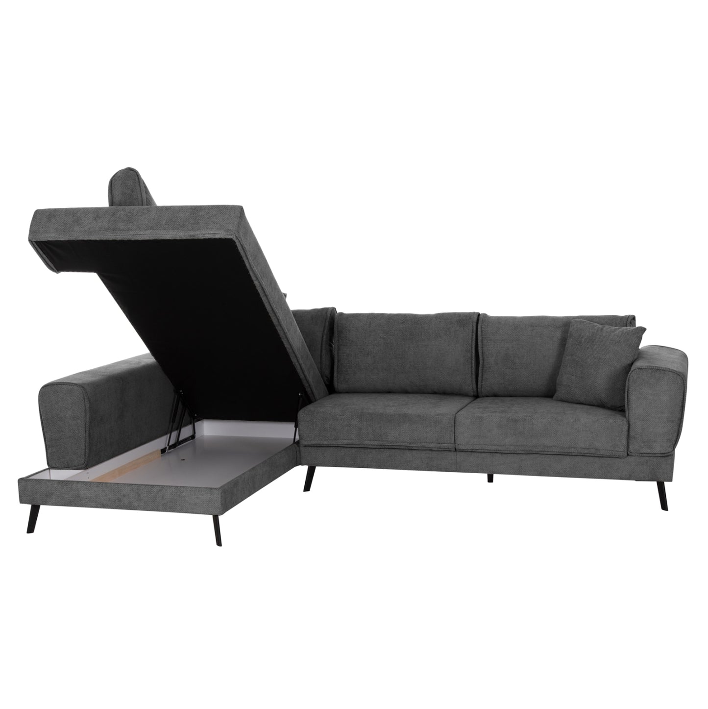 CORNER SOFABED (LEFT) ZENORA HM3337.01L DARK GREY FABRIC 303x214x80Hcm