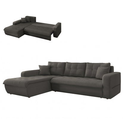 CORNER SOFABED LEFT KANSO HM3338.01L GREY FABRIC 244x188x80Hcm.