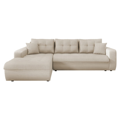 CORNER SOFABED LEFT KANSO HM3338.03L BEIGE FABRIC 244x188x80Hcm.