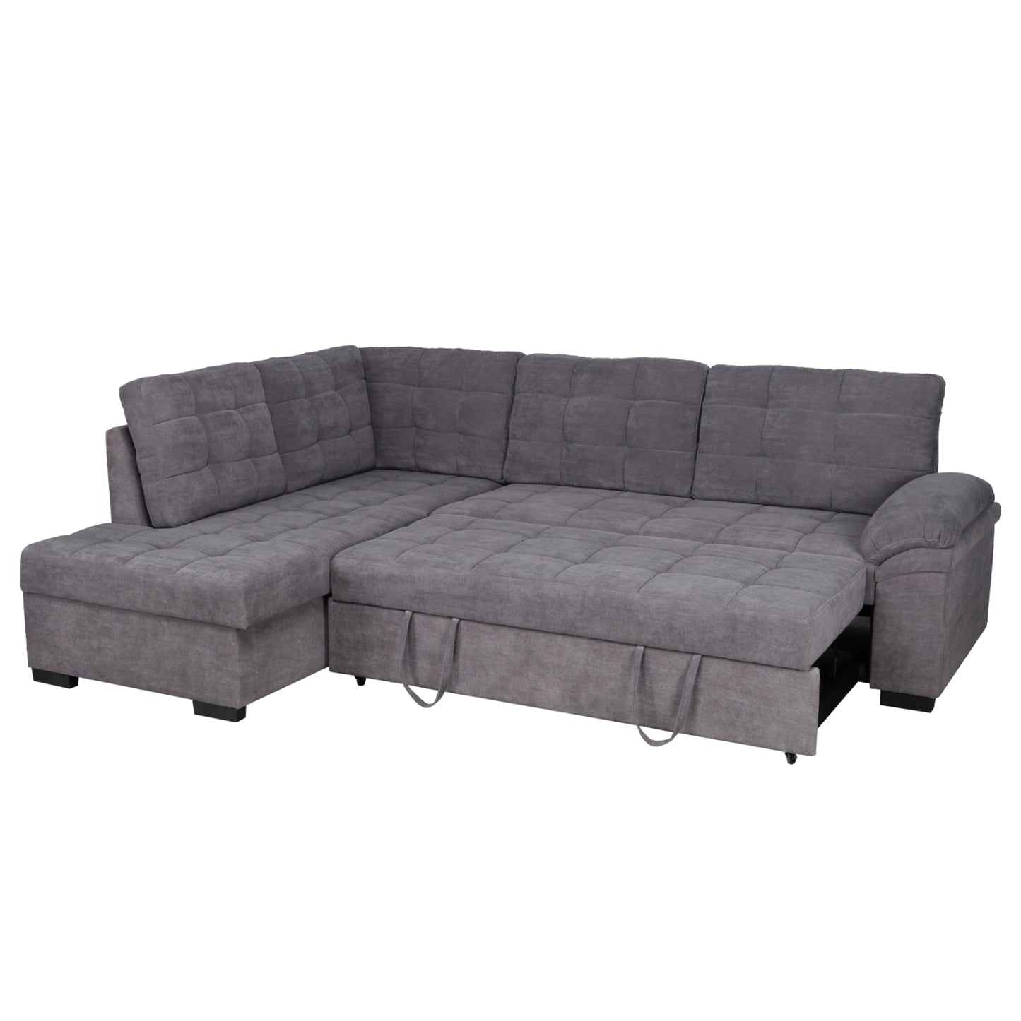 Sofa bed Jade left corner in dark grey color HM3144.02L 252x159x84h cm