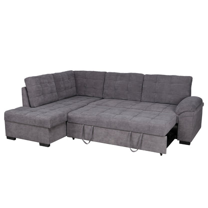 Sofa bed Jade left corner in dark grey color HM3144.02L 252x159x84h cm