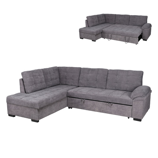 Sofa bed Jade left corner in dark grey color HM3144.02L 252x159x84h cm