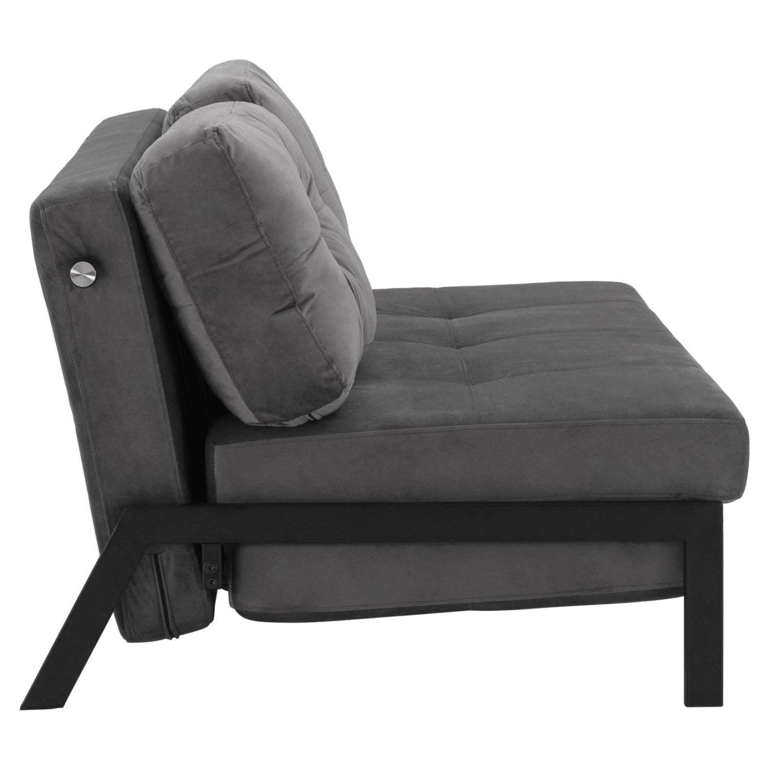 Sofa Bed Velvet Grey 2 1/2 Seater HM3079.11 151x92x66cm