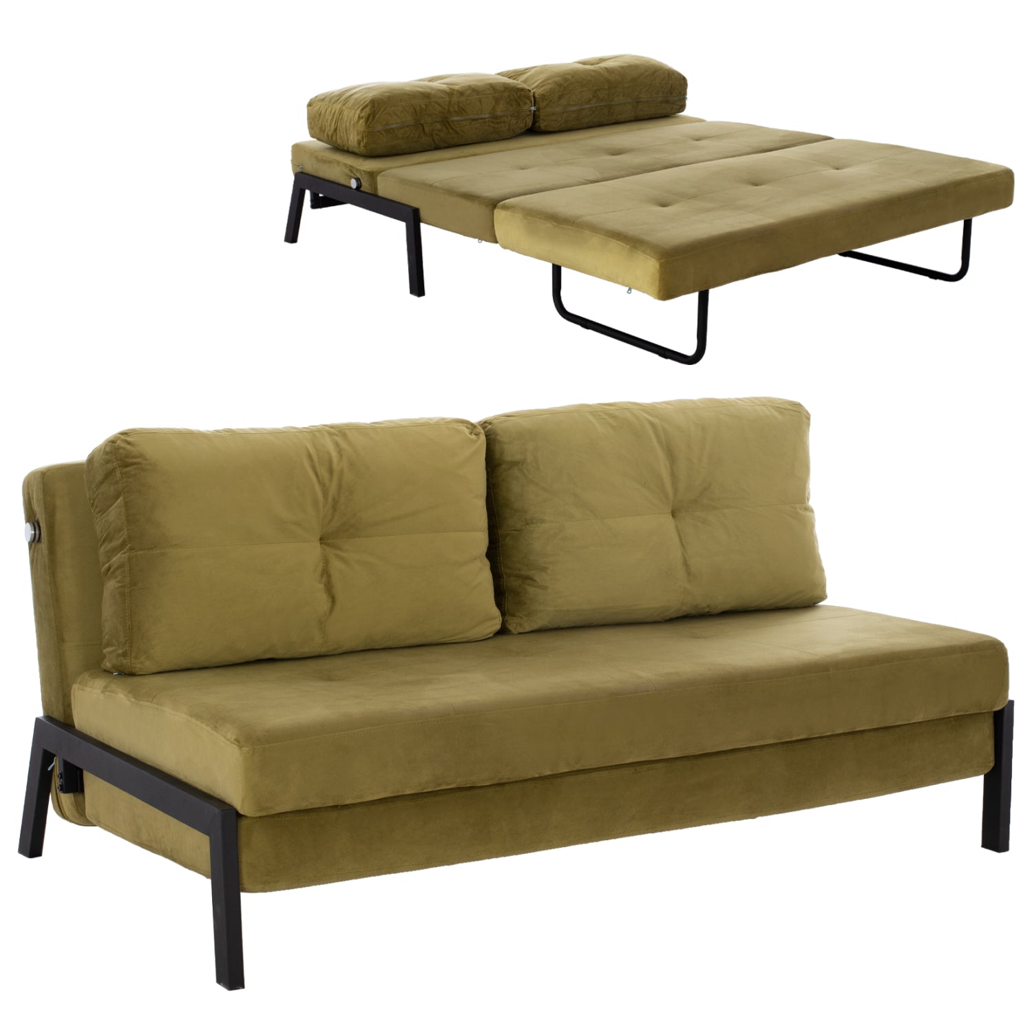 SOFA BED CONSTANCE HM3079.13 VELVET OLIVE GREEN 150x87x79 cm.