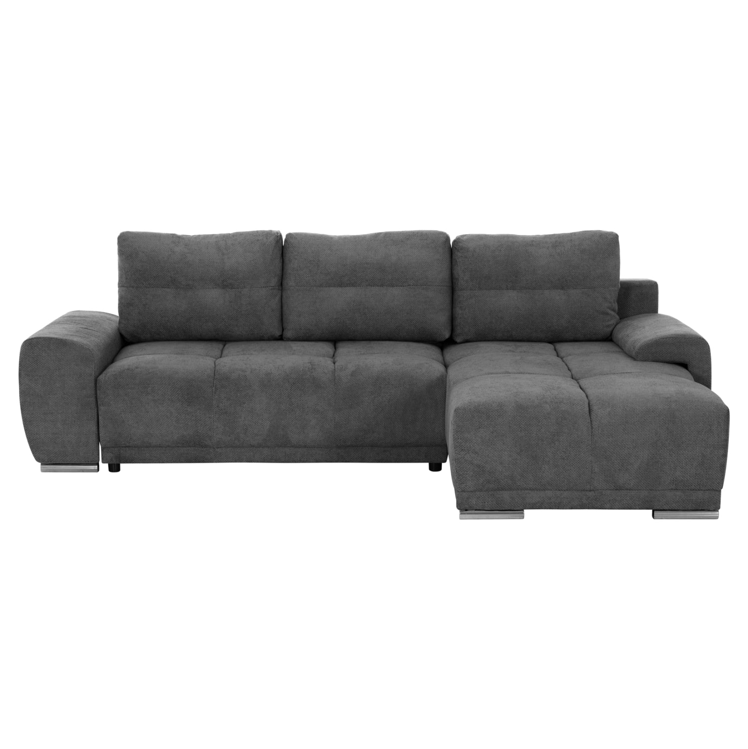 RIGHT CORNER SOFABED COMFYRA HM3336.01R GREY FABRIC 270x181x75Hcm.